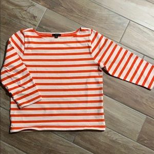 J Crew red stripe shoes 3/4 sleeve size M